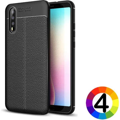 Huawei P20 Удароустойчив Litchi Skin Калъф и Протектор