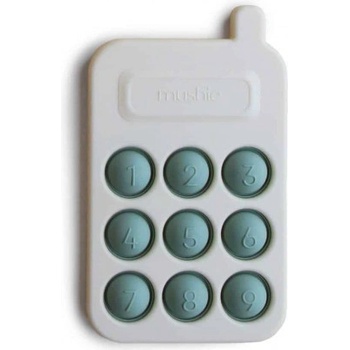Mushie Silikónová hračka pop-it Phone cambridge blue