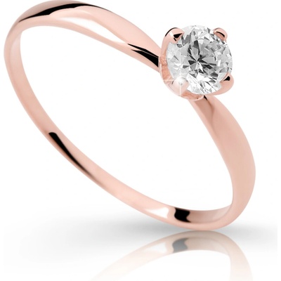 Cutie Jewellery gold prsten se solitérním zirkonem Z6726 2365 ze zlata Růžová