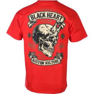 Black heart мъжка моторджийска тениска BLACK HEART - DEVIL SKULL RED - Red - 21669