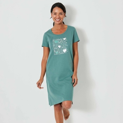 krátká košile s krátkými rukávy a potiskem srdcí khaki – Zboží Dáma