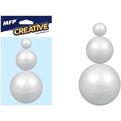 MFP Creative, polystyrénové gule, priemer 2/4/6cm, hladké, biele (3ks)