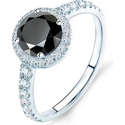 SAVICKI Годежен пръстен This is Love: бяло злато, черен диамант