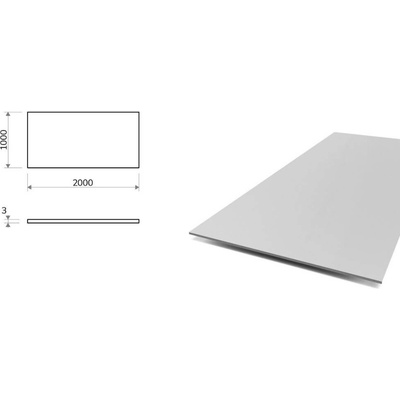 Hliníkový plech 1x2 m, tloušťka 3 mm (EN 1050)