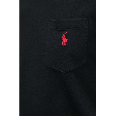 Ralph Lauren Памучна тениска Polo Ralph Lauren в черно с изчистен дизайн 710707095 (710707095)