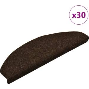 vidaXL Изтривалки за стълби, самозалепващи се, 30 бр. , 65x21x4 см, кафяви, полукръгли, големи (3365662)