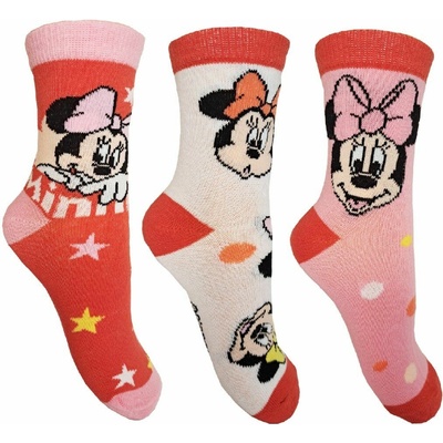 Minnie Mouse 99 Dievčenské ponožky biela/ružová/červená