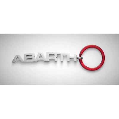 Přívěsek na klíče Abarth kovová s červeným kroužkem oficiální produkt