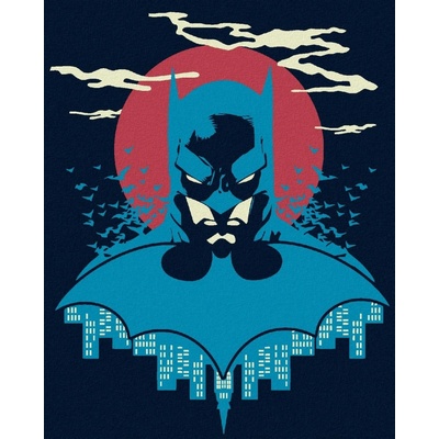 Zuty Batman v modré a červené 40 x 50 cm vypnuté plátno na rám 8596530135739