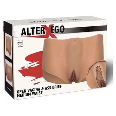 Hidden Desire Alter Ego Open Vagina & Ass Brief (Flesh), silikónové nohavičky vaginou a análom