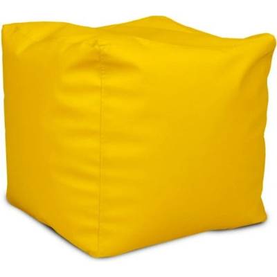 Ecopuf Taburetka - CUBE - L ekokoža E18 - Žltá