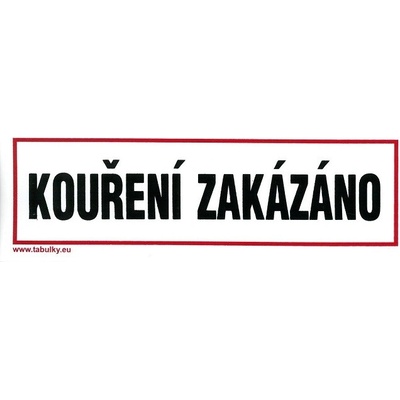 Kouření zakázáno 210x70mm - plastová tabulka