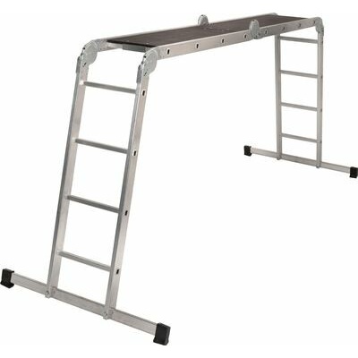 Strend Pro Rebrík DP-U 4x3, Alu, s drevenou platformou, EN 131, max. 3.46 m