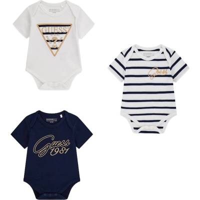 Guess Комплект бодита с къс ръкав Guess - Щампи с райета, многоцветни, 0-3 м (20261-H6RW05-KA6W1-FB58-0-3M)