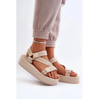 Big star shoes Дамски сандали на платформа Big Star - бежови BIG STAR SHOES | Bezhov | ЖЕНИ | 41