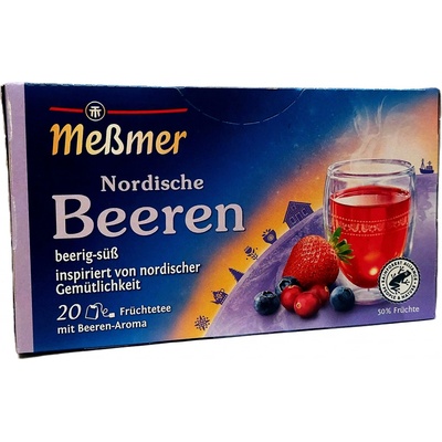 Meßmer Nordische Beeren sladký čaj s příchutí jahod borůvek brusinek a dalšího ovoce 20 x 2,5 g