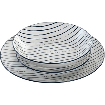 Item international Порцеланов сервиз за хранене stripes blue, 18 части (1969)