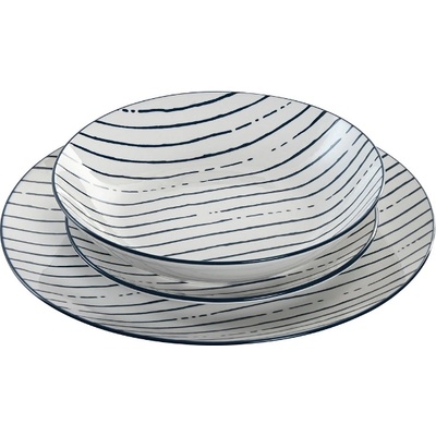 Item international Порцеланов сервиз за хранене stripes blue, 18 части (1969)