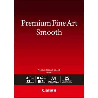 Canon Premium Fine Art Smooth 1711C011, 310 г/м2, A4, 25 бр. , мат, мастиленоструен, бял, фотографска хартия (1711C011)