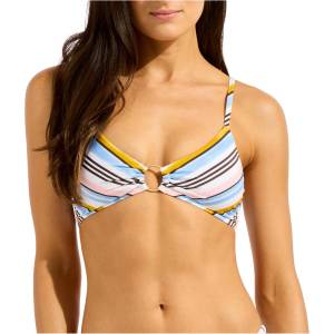 Seafolly Дамско бикини горнище Seafolly Women's Kai Ring Front Bralette Bikini top - Powder Blue - размер 42 (EU) (150-6779-0116)