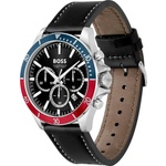 HUGO BOSS Мъжки часовник Hugo Boss Troper 1514099, Кожена каишка, Черен (HB1514099) Часовници