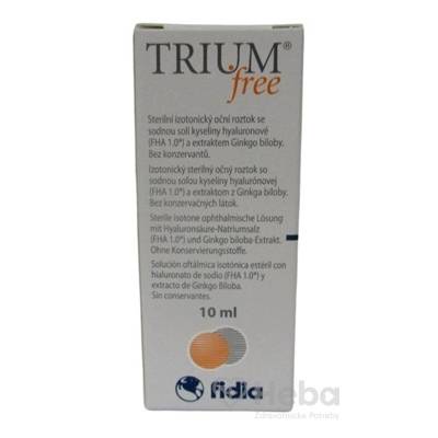 TRIUM free očné kvapky s obsahom kyseliny hyaluronóvej a extraktu z Ginko biloby (inov. 2022) 1x10 ml