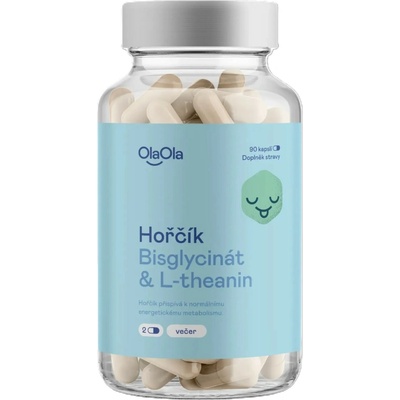 OlaOla horčík bisglycinát s L-theaninom na noc, Bysglycinate Magnesium Spánok 90 kapuslí