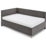 meise.möbel Антрацитно тапицирано ъглово детско легло 90x200 cm с място за съхранение с включена подматрачна рамка Cool - Meise Möbel (2209-89-0900)