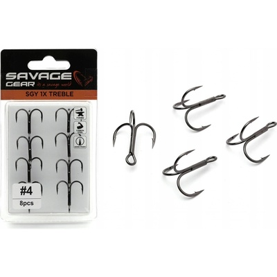 Savage Gear Trojháčky SGY 1X Treble vel.2 8 ks