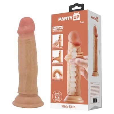 Party Up dildo z cyberskóry telovej farby 18,4 cm Tom