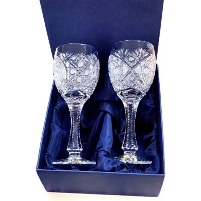 Bohemia Crystal Ručně broušené sklenice na víno 2 x 130 ml