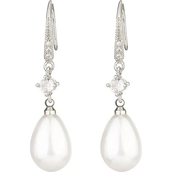 DELIS Сребърни обеци, jw1113, елегантен модел с перла, с родиево покритие (jw1113)