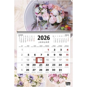 KALENDART Календар 2026 t081, 1 блок, календар за спедитори с мотив „Цветя 27t8100-014 (27t8100-014)