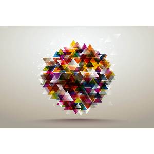 DIMEX ART Флизелинов фототапет абстрактни триъгълници 375 x 250 см