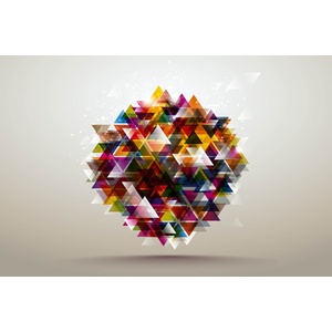 DIMEX ART Флизелинов фототапет абстрактни триъгълници 375 x 250 см