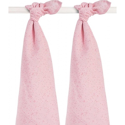 Jollein Sada bavlnených osušiek 115x115 MINI DOTS BLUSH PINK 2 ks