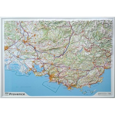 IGN Provence - plastická mapa 80 x 113 cm