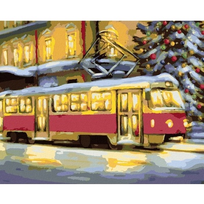 Zuty Malování podle čísel TRAMVAJ S VÁNOČNÍM STROMEM