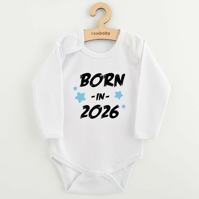 New Baby Dětské body s potiskem BORN IN 2026 blue