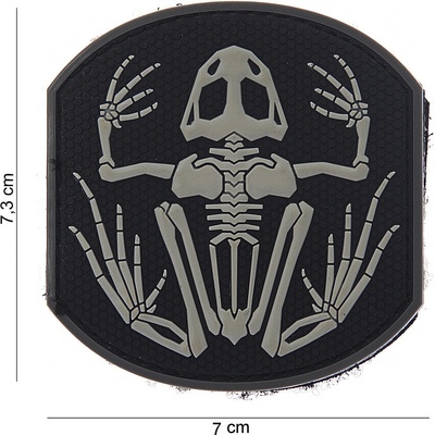 Gumová nášivka 101 Inc Frog Skeleton - čierna
