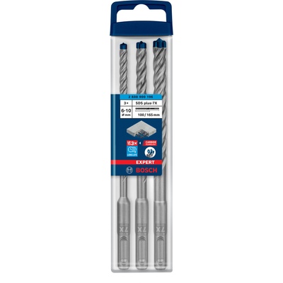 BOSCH Sada príklepových vrtákov EXPERT SDS plus-7X, 6/8/10 mm, 3 ks 2608900196