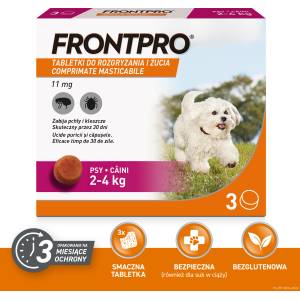 Frontline (Boehringer Ingelheim) Frontpro таблетки срещу бълхи и кърлежи S 11, 3 мг 2-4 кг 1 ТАБЛЕТКА