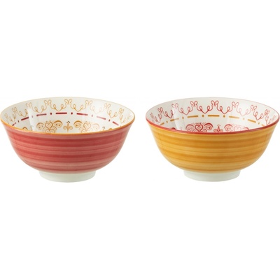J-Line by Jolipa Porcelánová miska Bowl Jam barevná 2 ks 15 x 7cm 570 ml