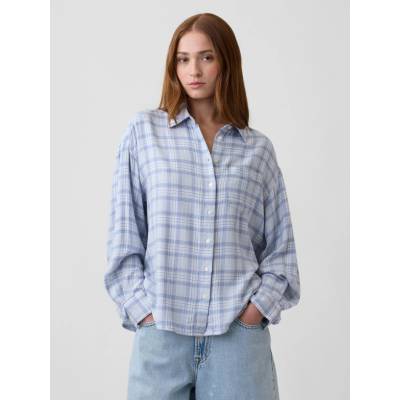 GAP Flanelová oversize košeľa Modrá