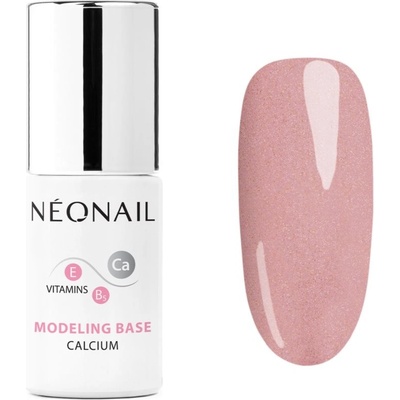 NeoNail Modeling Base Calcium podkladový lak pro gelové nehty s vápníkem Pink Quartz 7,2 ml