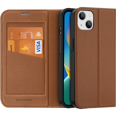 Dux Ducis Skin X2 флип кейс за iPhone 14 Pro Max с магнитен капак, кафяв (6934913034521)
