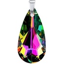 SILVEGO Strieborný prívesok Kvapka 24mm zelená so Swarovski® Crystals LSW010P