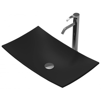 Image 1 of Inter Ceramic Мивка за баня Алба 64х38 см, полимермраморен камък, черен мат (685b)