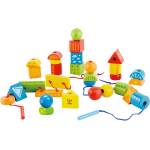Hape Дървен комплект Hape- Разноцветни кубчета и форми за нанизване (H1019)