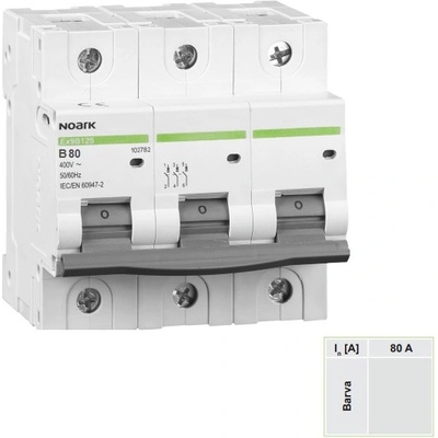 Noark Electric 102781 Ex9B125 3P B80A 20 kA, B, 80 A
